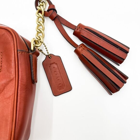 Coach Legacy Flight Cognac Brown Leather Crossbody Shoulder Bag 25362 - Picture 4 of 13